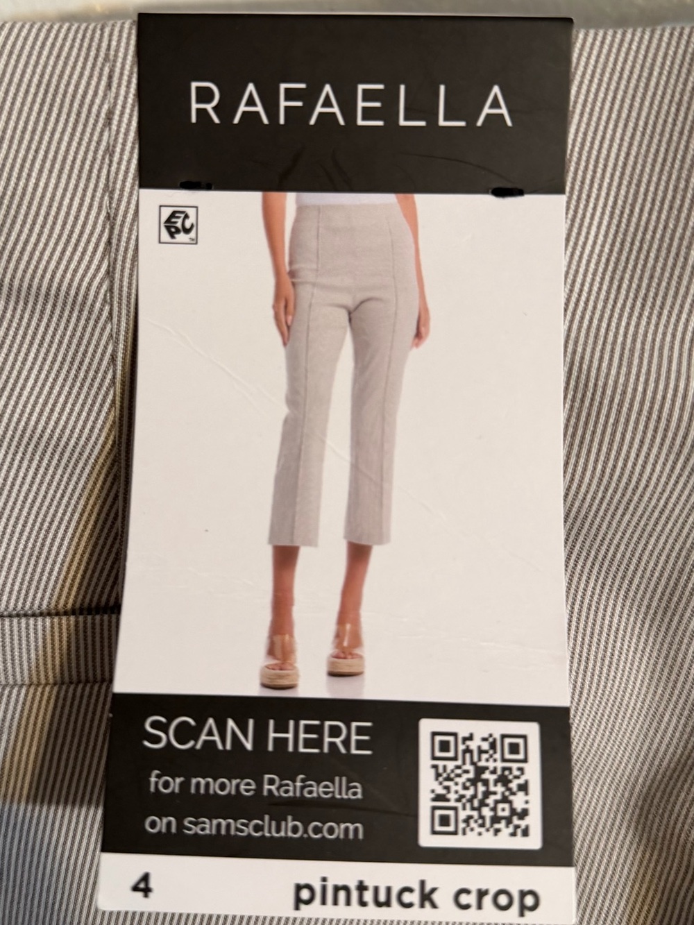 Rafaella Light Gray Pintuck Crop Pants